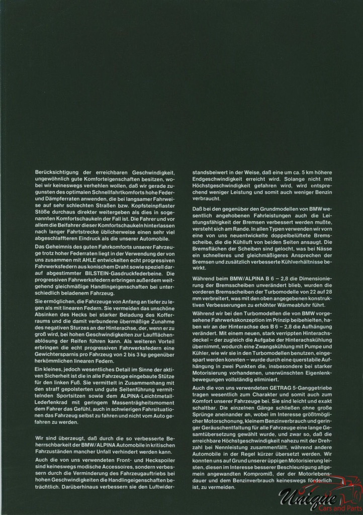 1982 BMW Alpina Brochure Page 6